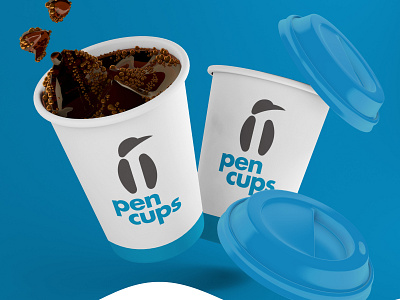 Pencups Logo branding color design flat icon logo mark icon symbol minimal type vector