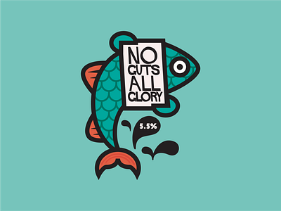 NO GUTS ALL GLORY alcohol branding beer beer label branding cartoon characterdesign design graphic illustration logo vector