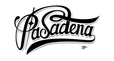 Pasadena apparel print script typography