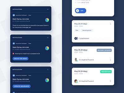 Dechea — Notifications edit healthcare healthtech modal notifications practice management software product design saas ui user experience user interface ux web saas