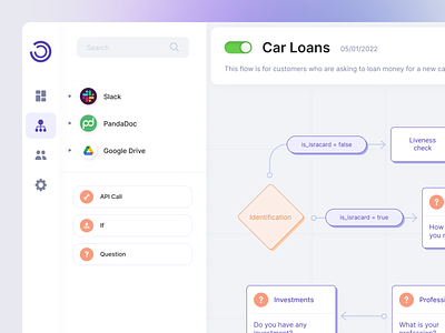 Flow Builder Concept b2b build concept connectors fintech fintech app flow flow builder loan loans product design saas search box ui user experience user interface ux workflow saas