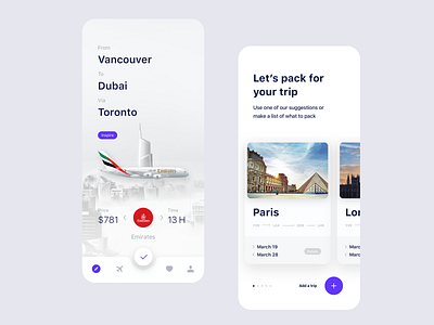 Travel app UI Design Rebound