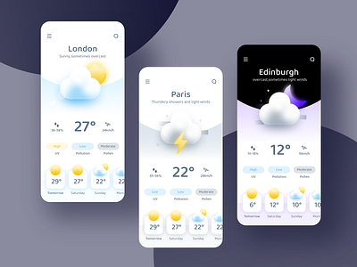 Weather App rebound app design ui weather weather app