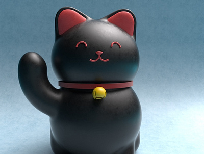 Maneki-Neko 3d modeling animation cartoon cinema4d cute illustration motion design practice yokai