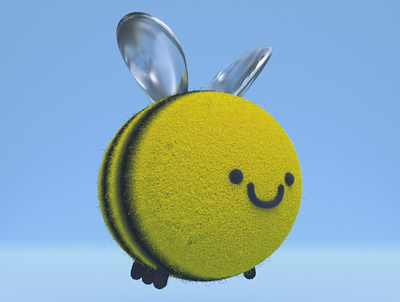 Hayley, the cute bee gal 3d modeling animation bee cartoon cinema4d cute illustration motion design practice