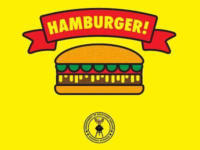 Hamburger Dribbble badge eagle food futura grill hamburger icon illustration illustrator practice thick lines vector