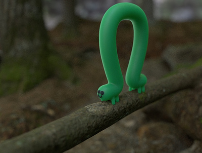 Willow, the cute inchworm gal 3d modeling animation arnoldrender cartoon cinema4d cute illustration motion design