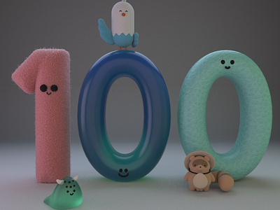 100 Days of 3d Models - Wrap up 3d modeling animation cartoon cinema4d cute illustration motion design