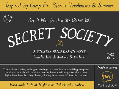Secret Society font + Bonus esoteric font hand drawn occult spooky