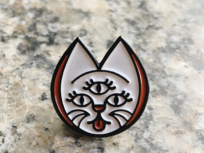 City Luck Logo Enamel Pin brand cat enamel fortune cookie lapel line logo pin three eyes weird