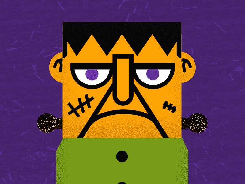 Frankenstein's Monster 100 days of monsters after effects ed emberly gif motion design practice