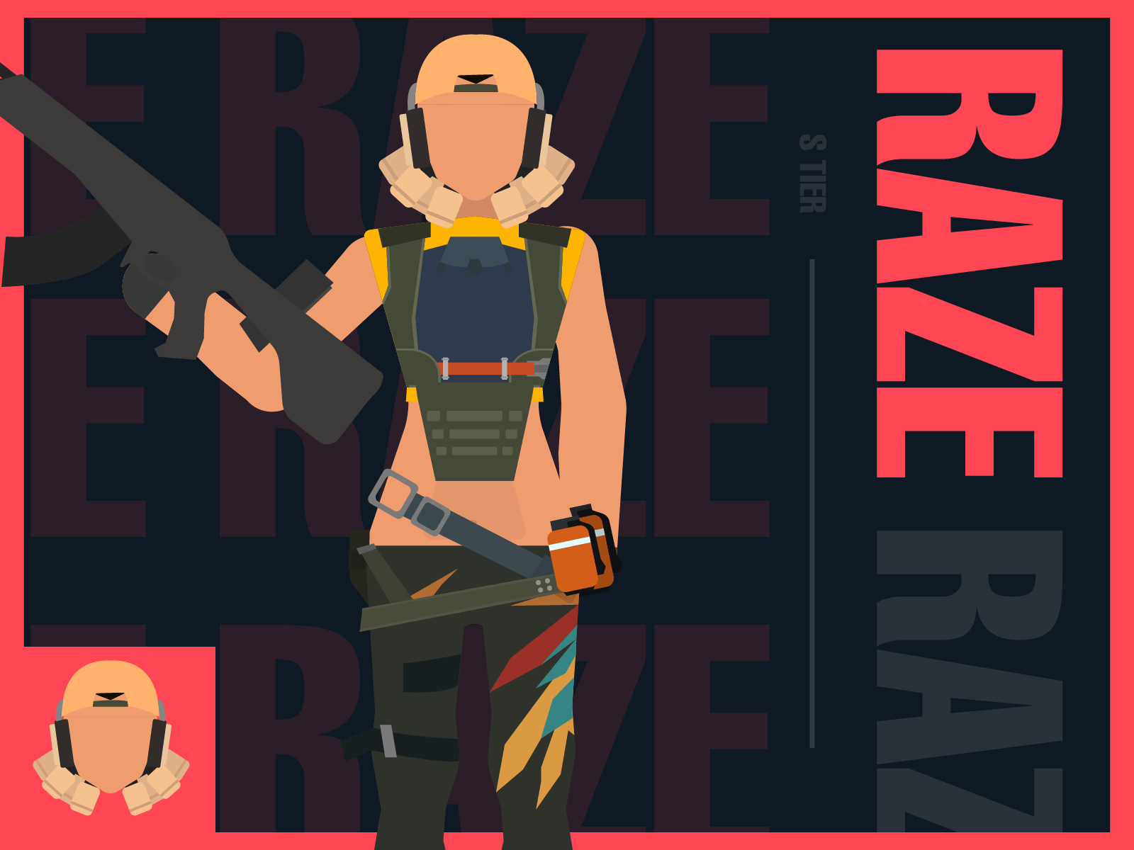 [Valorant] Raze 2d art design illustration valorant vector
