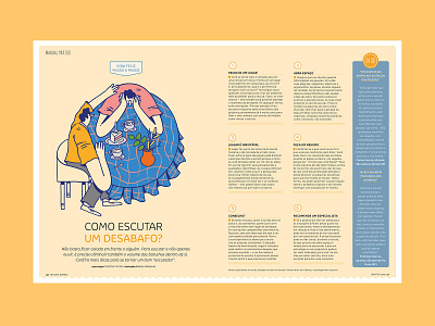 How to Listen - Sorria Magazine 2/2 character design digital illustration editorial editorial illustration education illustration illustrator magazine piece