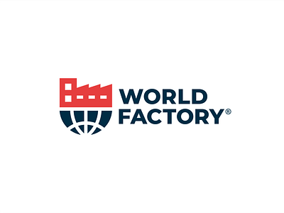 Factory + Globe bold building company design elegant elegant font factory globe logo modern simple world