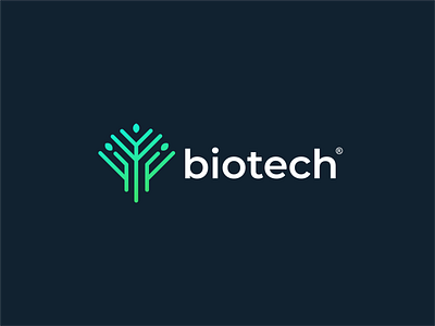 Tree + Tech biology biotech chemistry design elegant lab laboratory logo medical medicine modern molecule pharmacy science tech technology