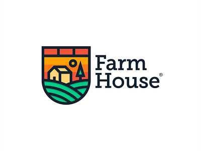 Farm logo agriculture barn design eco farm farmer farming field harvest healthy hill landscape logo natural natureboy organic