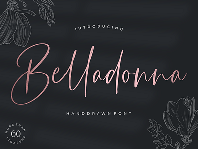 Belladonna branding classic design elegant fashion feminine flawless font handwritten handwritting illustration lettering logo luxury modern organic romantic script sweet wedding