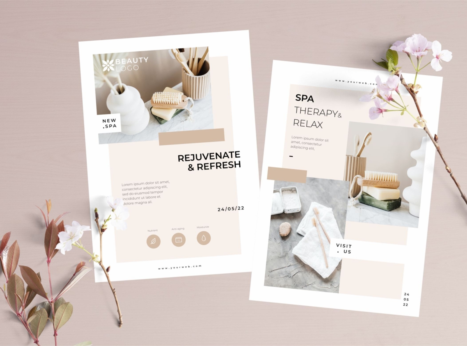 Pastel Spa Flyer by AM Studio on Dribbble