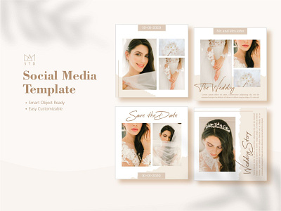 Social Media Template branding graphic design instagram invitation wedding