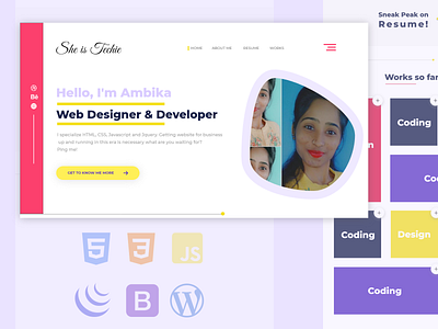 Personal Portfolio dailydesignchallenge dailyui design flat portfolio ui web design webdesign webdevelopers webdevelopment