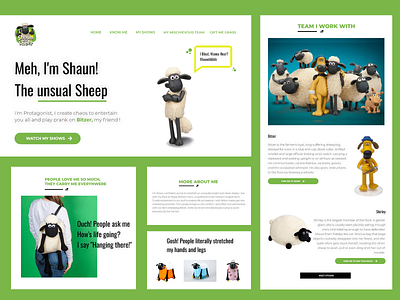 Portfolio of Shaun the Sheep bitzer creative design creativity daily ui dailydesignchallenge dailyui design flatdesign shaun shaunthesheep shirley ui uidesign uiux