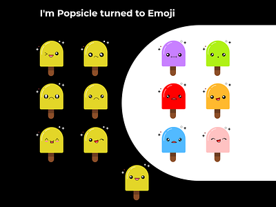 Popsicle Emojies creative design creativity dailydesignchallenge dailyui design emoji emojies emotions flat flatdesign ui uidesign uiux