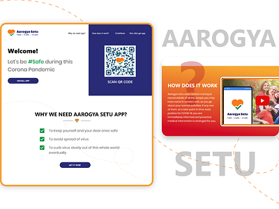 Aarogya setu app landing page