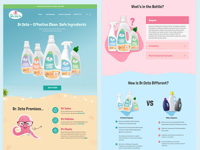 Dr.Octo - Natural, Probiotic and Enzyme based cleaning creative design design enzyme householdcleaning microbial based cleaning naturalcleaning probiotic ui uidesign websitedesign