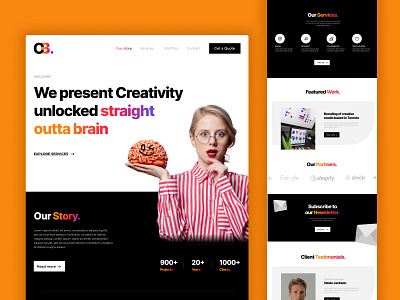 Creative Brains - Home Page concept agency website design creative agency tech technology industries uidesign uiux website design concept