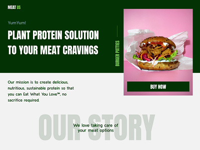 Meat Us - Website design of Mock meat brand