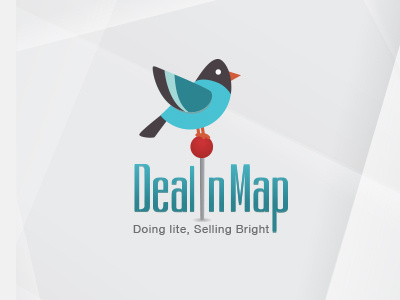 Dealinmap Logo identity logo map pigeon