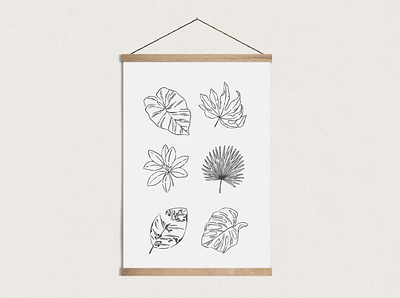 Inky Tropical Leaves creative market design drawing graphicdesign illustration leaves nature plants vector