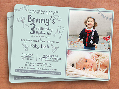 3rd Birthday Invite baby announcement baby shower birthday graphic design invitation invite