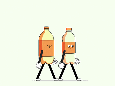 Walking Bottles after effects cartooning character animation cinema 4d