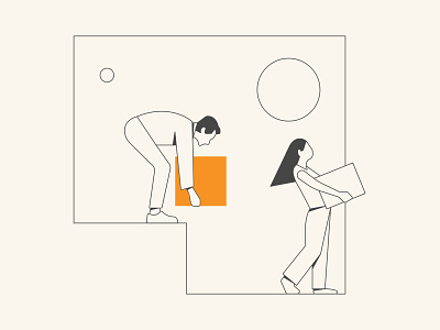 Move 2d design google human illustration illustrator motion graphic move move in move out orange people simple