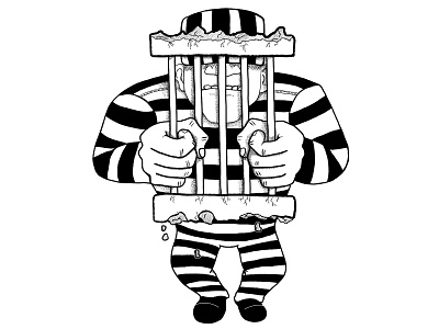 Criminal Mindz Jailbird black and white criminal criminal mindz illustration infinite painter jailbird stipple