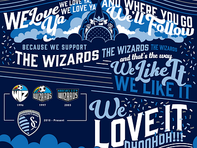 We Love Ya Chant Artwork illustration kansas city kc lettering mls skc soccer sporting sporting kc sports wiz wizards