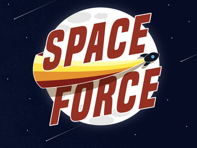 Space Force galaxy illustration moon pew space