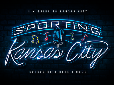 Kansas City Jazz 18th vine 18th and vine jazz kansas city kc lettering lights microphone music music notes neon sign soccer sporting sporting kansas city sporting kc