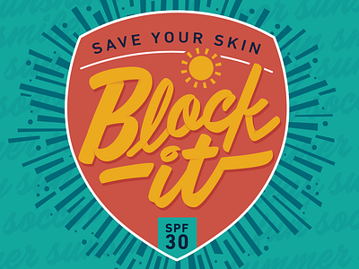 Sunscreen Campaign badge block it health healthcare icon save skin spf summer sun sunscreen sunshine