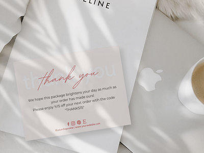 Modern Minimal Business Thank You Card