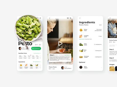Cooking App app app design cooking design food minimal mobile recipe tutorial ui ux video video player
