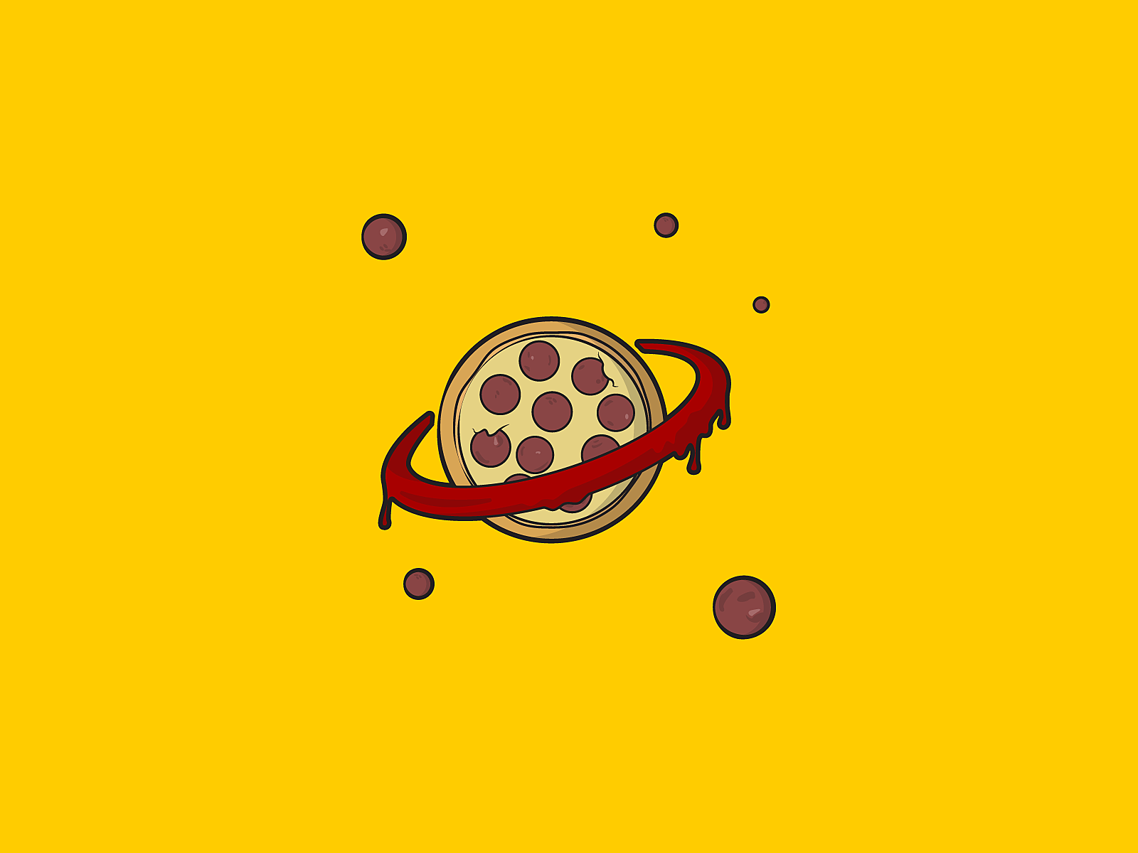Saturn Pizza adobe illustrator design food food porn illustration illustrator pizza pizza lover planet saturn solar solar system vector