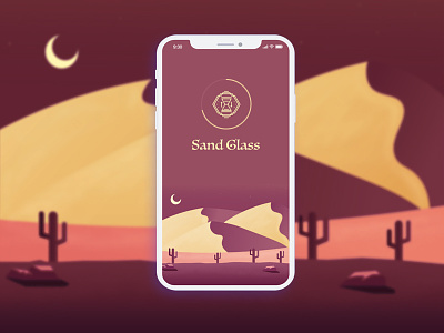 Splash Screen Concept - Sand Glass adobe xd desert illustration iphones. concept mobile splash screen ui user interface