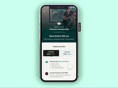 Wellness Membership Interaction adobexd android beauty interaction ios loyalty membership product product design rotato ui user experience ux wellness