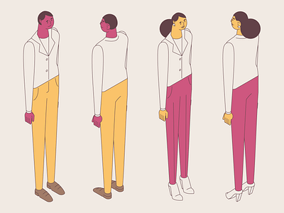 Isometric people concept illustration illustrator isometric office outline outlines people pink yellow