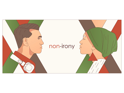 non-irony cover illustration lineart people podcast portrait vector