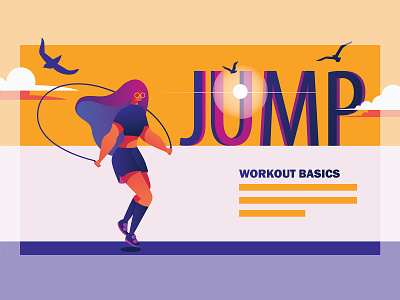 Jump! bright design flat gradient oversized purple sport sunset ui vector vivid