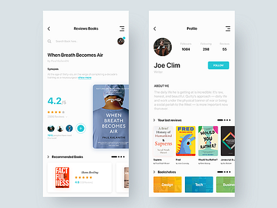 Review Book 📘 app book design graphic interface ios mobile profile read search ui
