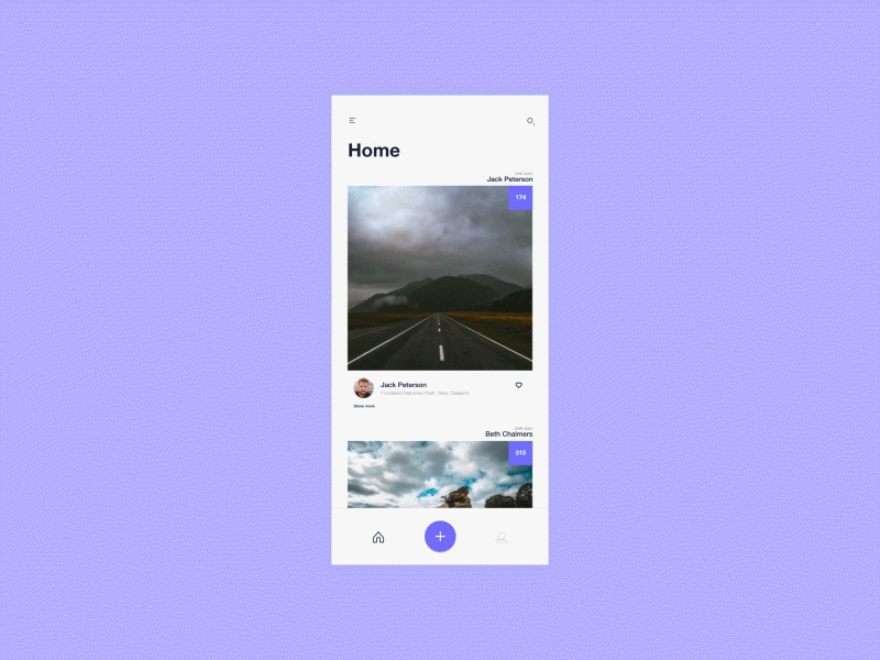 Photography App with Micro Interactions